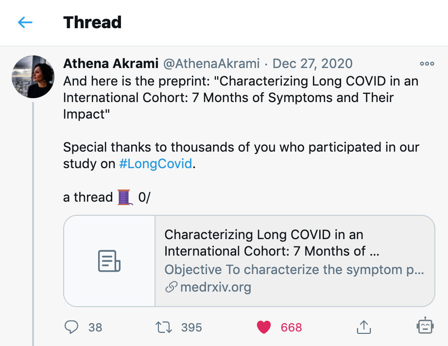 Read Athena's thread Patient Led Research Covid 19